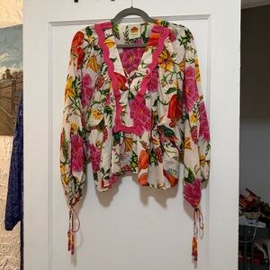 Farm Rio floral blouse, XL